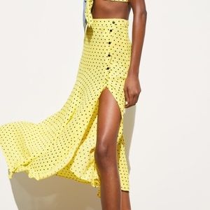 Yellow polka dot skirt